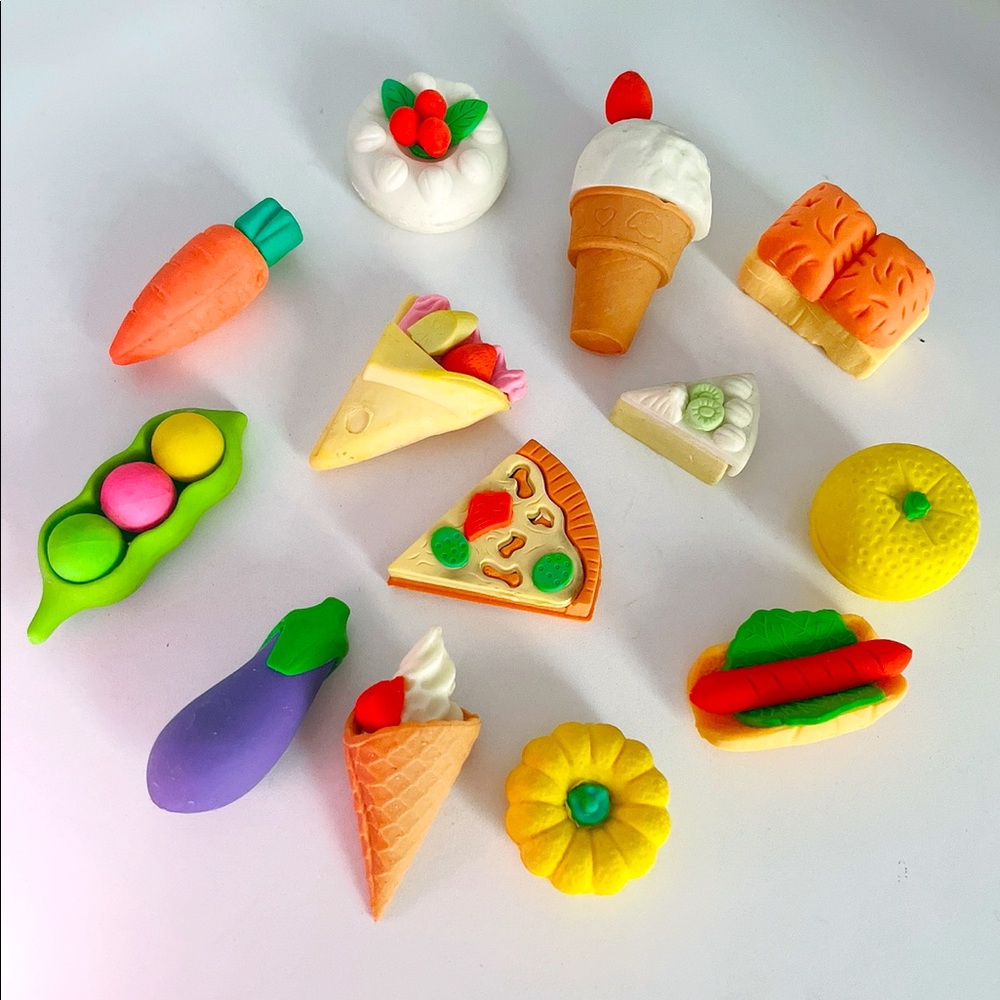 13 Piece Food Tear Apart Erasers